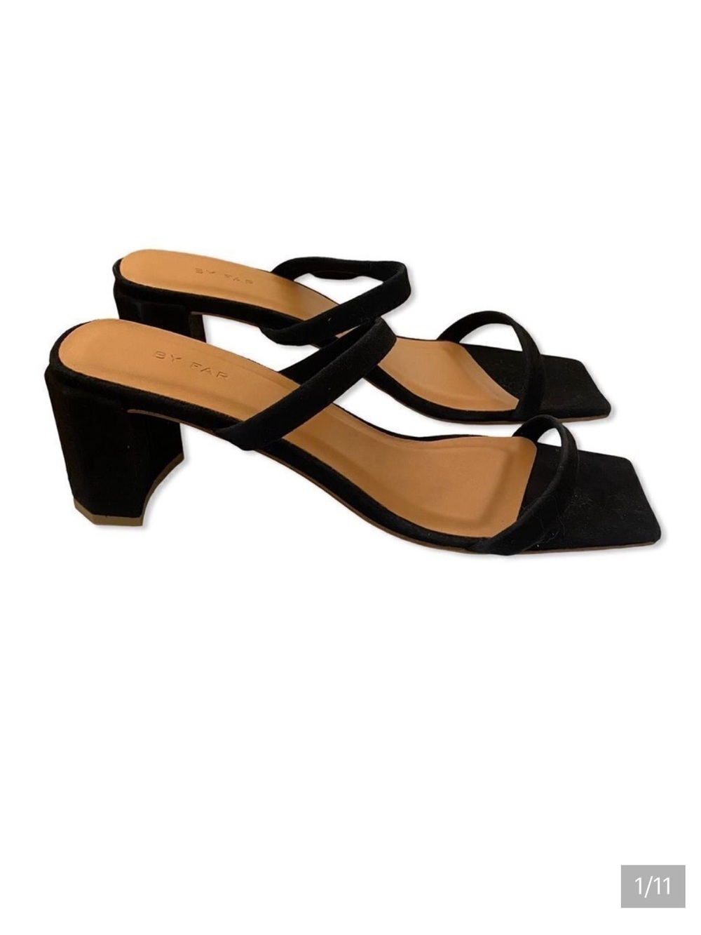 NEW BY FAR Tanya Sandals heels black suede strappy shoes 41 11